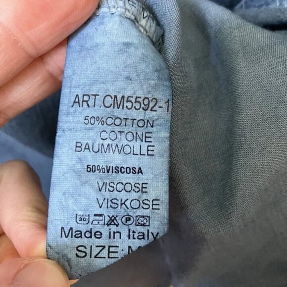 Elissia Fairyland Cotton Blend Washed Denim Look Oversize Popover Shirt - Picture 6 of 6